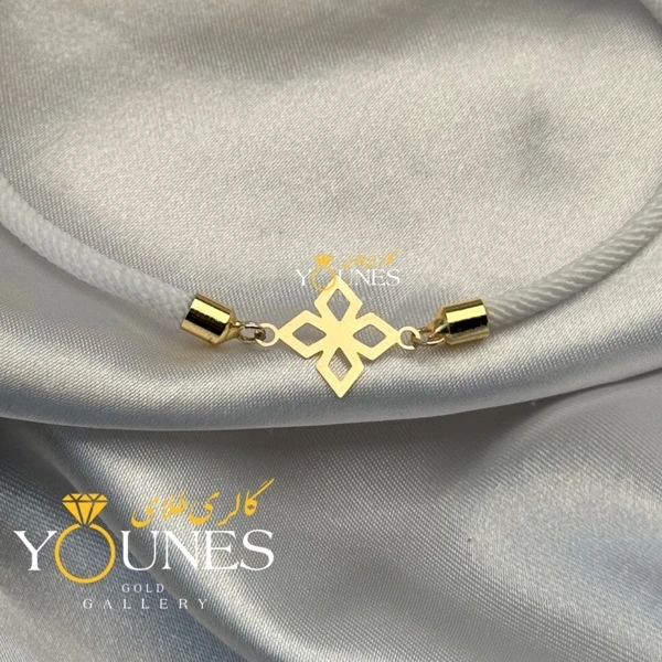 دستبند گل چهار پر لوزی طلا لیزری